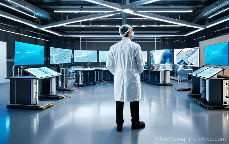 양자 컴퓨터의 산업 발전 가능성 - **Quantum Molecular Simulation in a German Research Lab:** A hyper-realistic image of a cutting-edge...