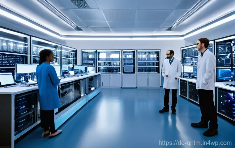 양자 컴퓨터의 비즈니스 모델 혁신 - **Quantum-Enhanced Financial Strategy Room**
    A dynamic and futuristic scene set within a high-te...