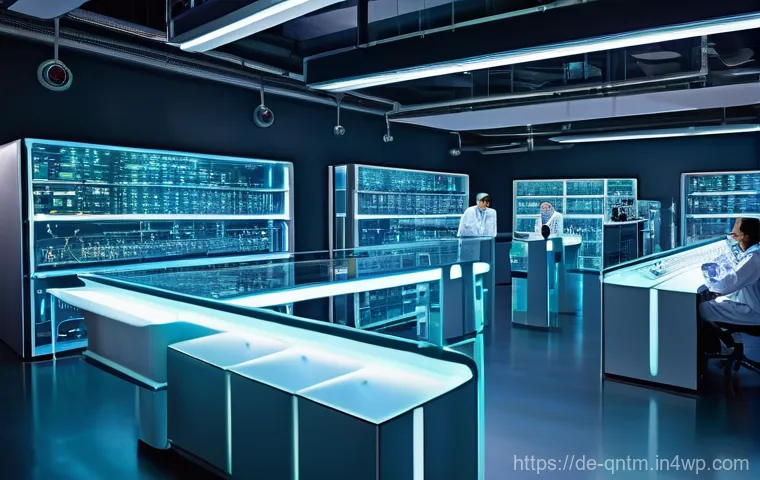 양자 컴퓨터의 다양한 응용 가능성에 대한 논의 - **Prompt 1: The Quantum Leap in Material Science**
"An intricate, brightly lit futuristic labora...
