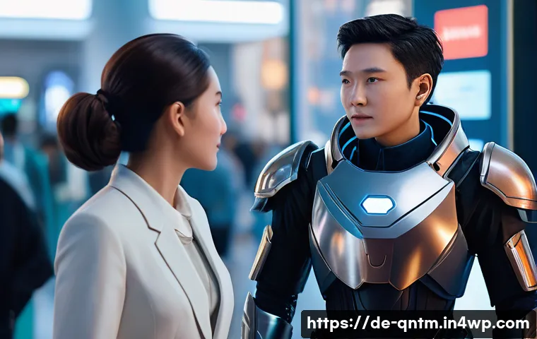 양자 컴퓨팅의 게임 산업 혁신 - **Quantum AI NPC Interaction:**
    "A highly detailed, hyper-realistic depiction of a fully clothed...