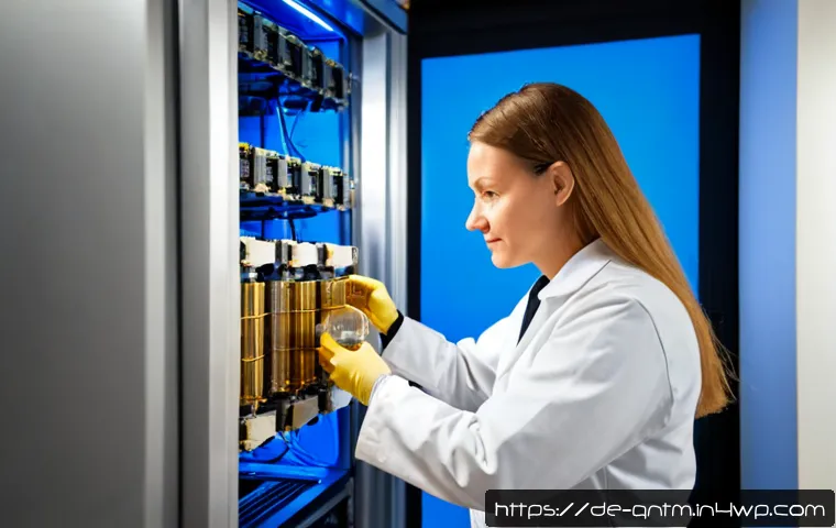 양자 컴퓨팅의 실험적 연구 사례 - Photorealistic experimental quantum computing laboratory in Germany, a European physicist in clean l...